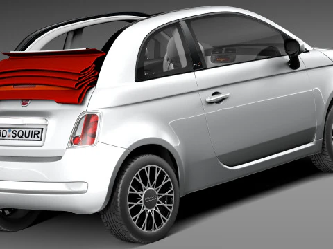 Fiat 500C 2013 3D Model