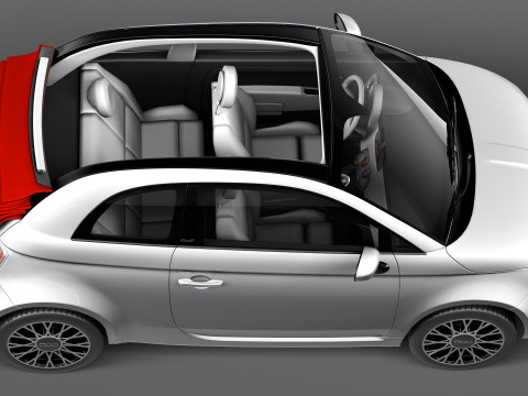 Fiat 500C 2013 3D Model