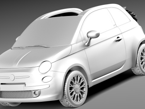 Fiat 500C 2013 3D Model