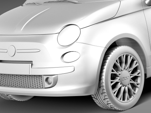 Fiat 500C 2013 3D Model