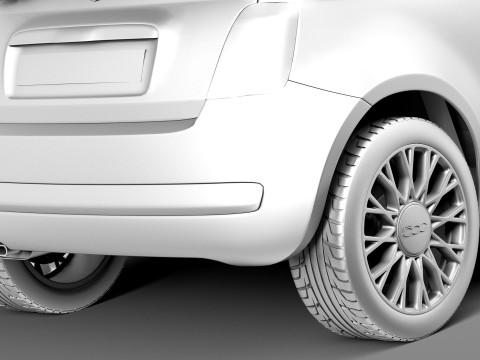 Fiat 500C 2013 3D Model