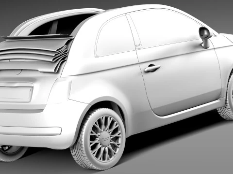 Fiat 500C 2013 3D Model