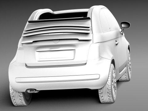 Fiat 500C 2013 3D Model