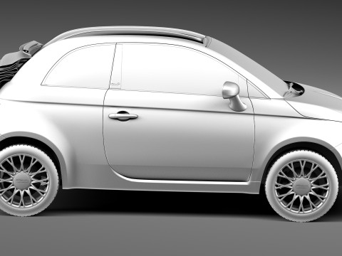 Fiat 500C 2013 3D Model