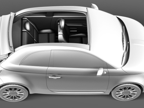 Fiat 500C 2013 3D Model
