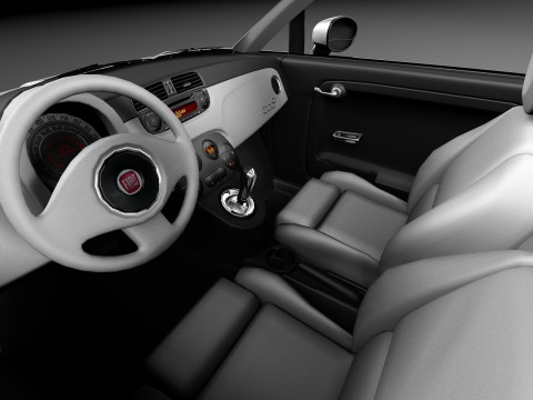 Fiat 500C 2013 3D Model