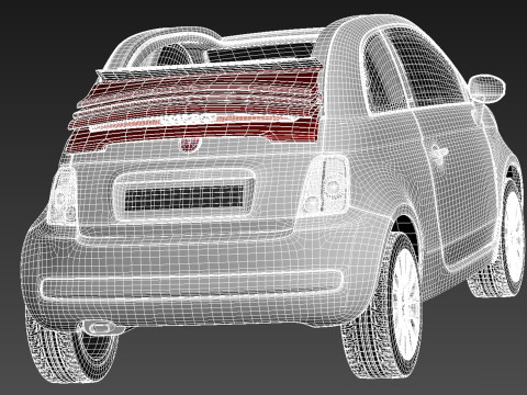Fiat 500C 2013 3D Model