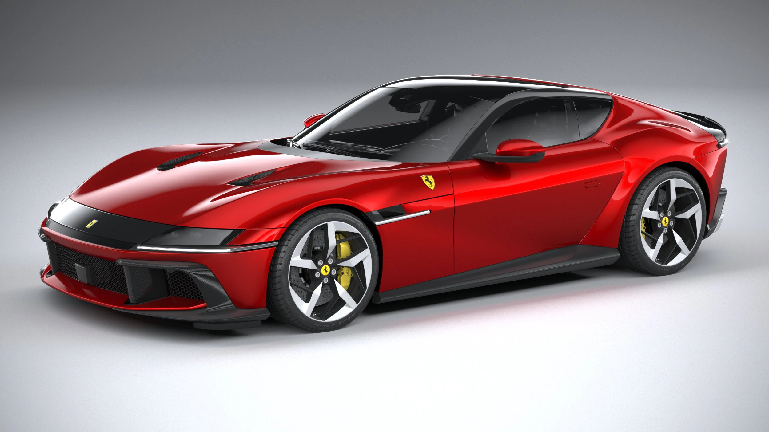 Ferrari 12Cilindri 2025 LowPoly 3D Model .c4d .max .obj .3ds .fbx .stl .blend 