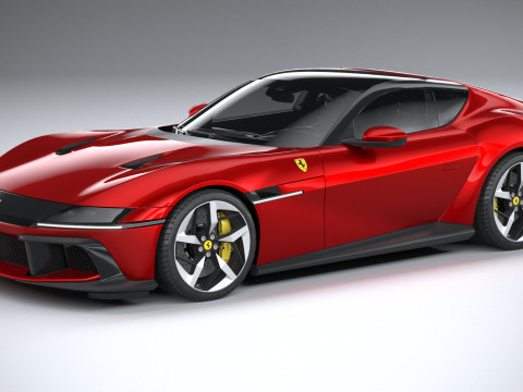 Ferrari 12Cilindri 2025 LowPoly 3D Модель
