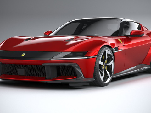 Ferrari 12Cilindri 2025 LowPoly 3D Model