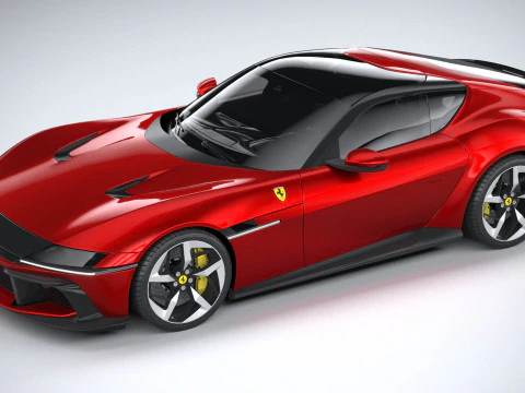 Ferrari 12Cilindri 2025 LowPoly 3D Model