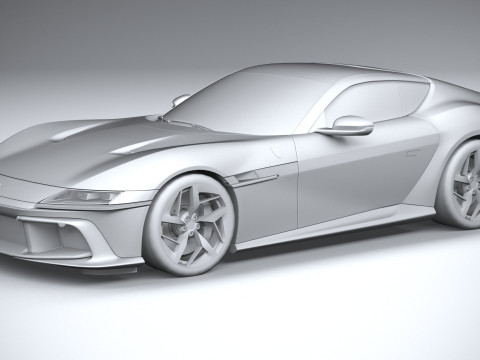 Ferrari 12Cilindri 2025 LowPoly 3D Model