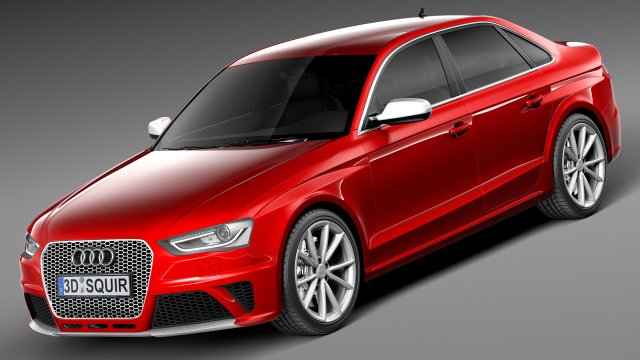 Audi RS4 2013 sedan Modelo 3D .c4d .max .obj .3ds .fbx .stl .blend 