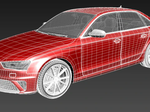 Audi RS4 sedan 2013 3D Model