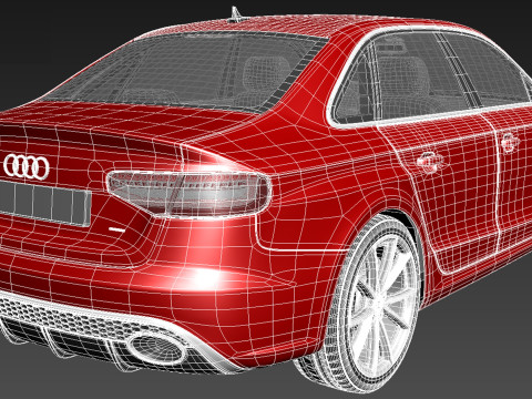 Audi RS4 sedan 2013 Modelo 3D