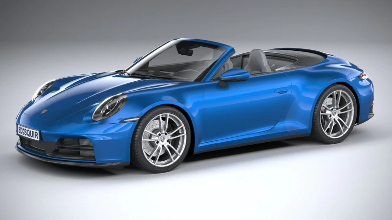 Porsche 911 Carrera Cabriolet 2025 3D Модель .c4d .max .obj .3ds .fbx .stl .blend 