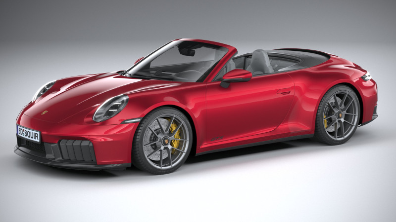 Porsche 911 Carrera GTS Cabriolet 2025 3D Model .c4d .max .obj .3ds .fbx .stl .blend 