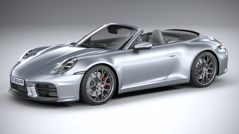 Porsche 911 Carrera Cabriolet Aerokit 2025 3D Model .c4d .max .obj .3ds .fbx .stl .blend 