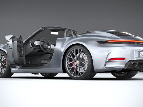 Porsche 911 Carrera Cabriolet Aerokit 2025 3D Model