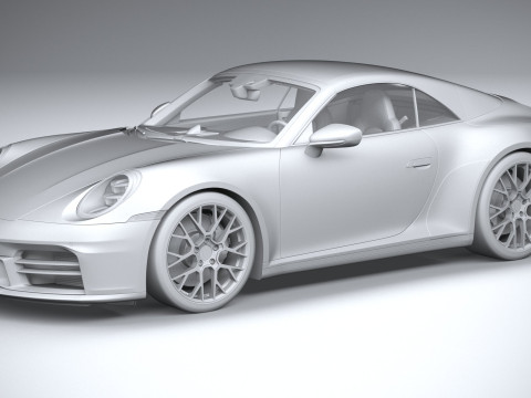 Porsche 911 Carrera Cabriolet Aerokit 2025 3D Model