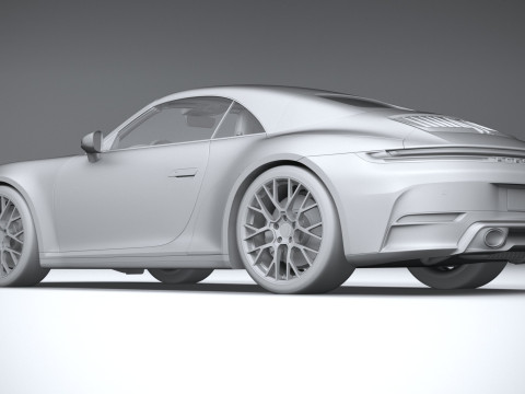 Porsche 911 Carrera Cabriolet Aerokit 2025 3D Model
