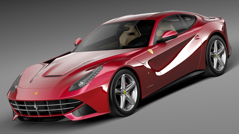 Ferrari F12 Berlinetta 2013 3D Модель .c4d .max .obj .3ds .fbx .stl .blend 