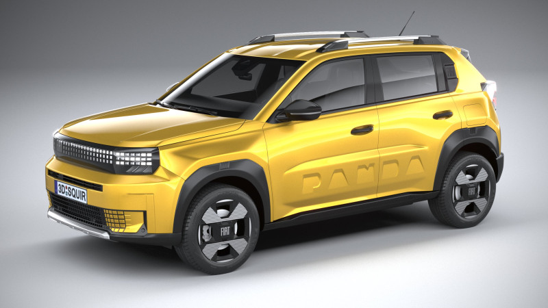 Fiat Grande Panda 2025 3D-Modell .c4d .max .obj .3ds .fbx .stl .blend 