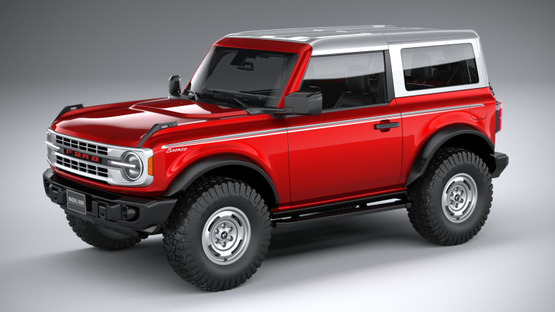 Bronco Heritage Edition 2-door 2023 3D 模型 .c4d .max .obj .3ds .fbx .stl .blend 