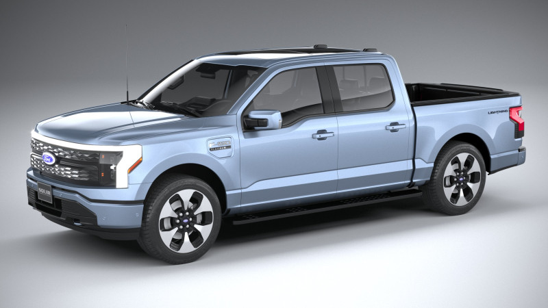 F150 Lightning 2022 3D Model .c4d .max .obj .3ds .fbx .stl .blend 
