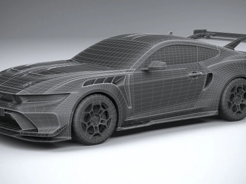 Mustang GTD 2025 LowPoly 3D Model