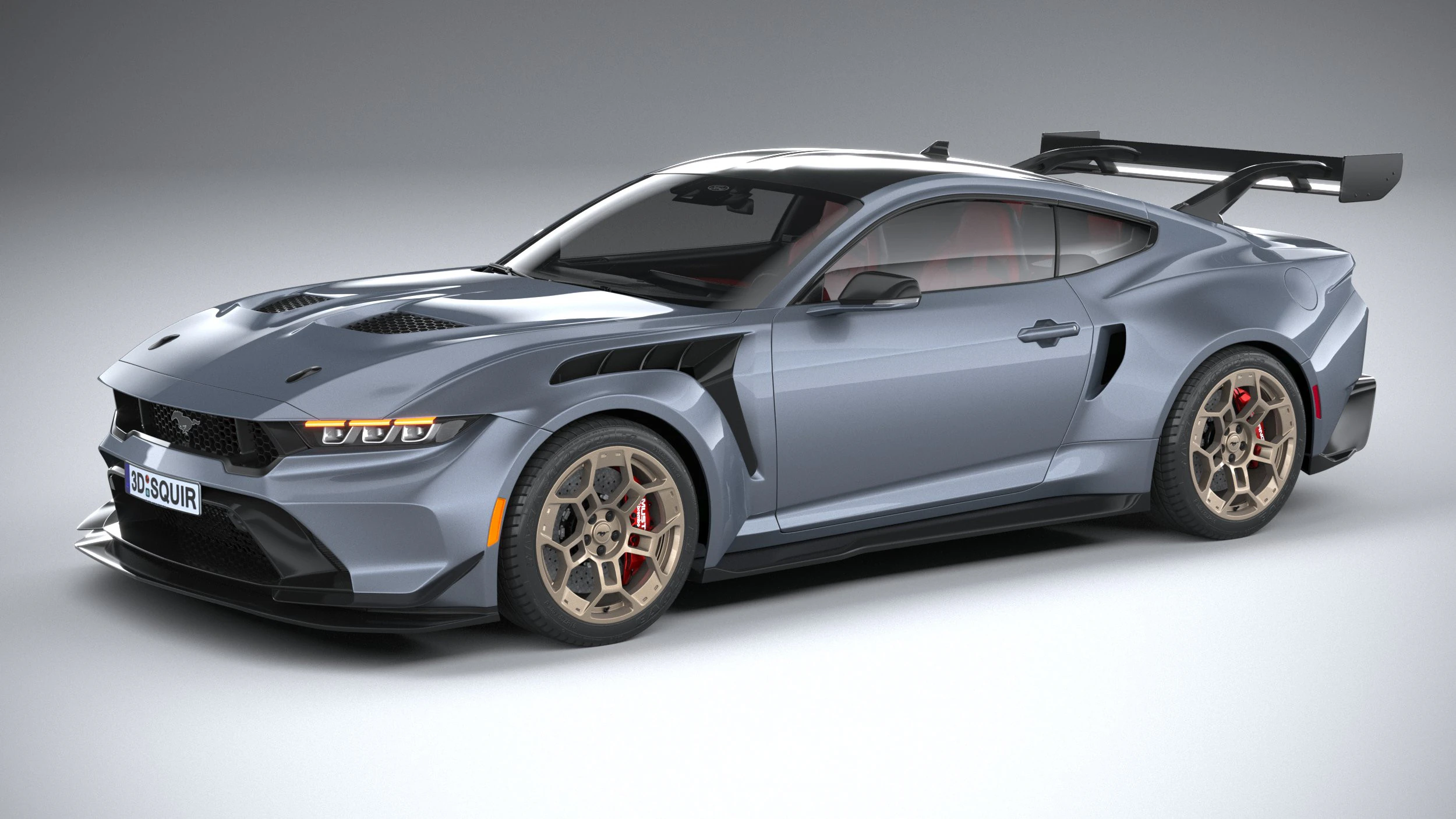 Mustang GTD 2025 3D Model .c4d .max .obj .3ds .fbx .stl .blend 