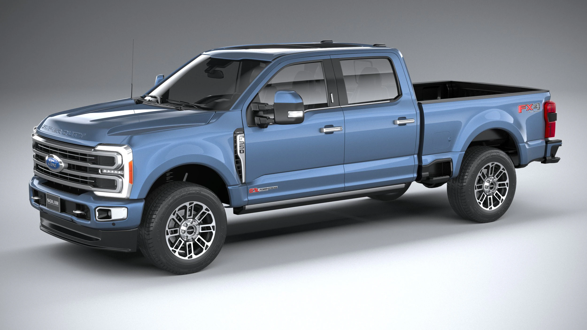F350 Superduty Limited Edition 2023 3D Model .c4d .max .obj .3ds .fbx .stl .blend 