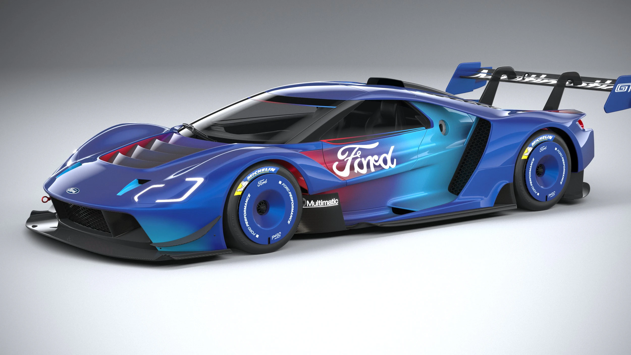 Racing Car GT Mk IV 2023 3D Model .c4d .max .obj .3ds .fbx .stl .blend 