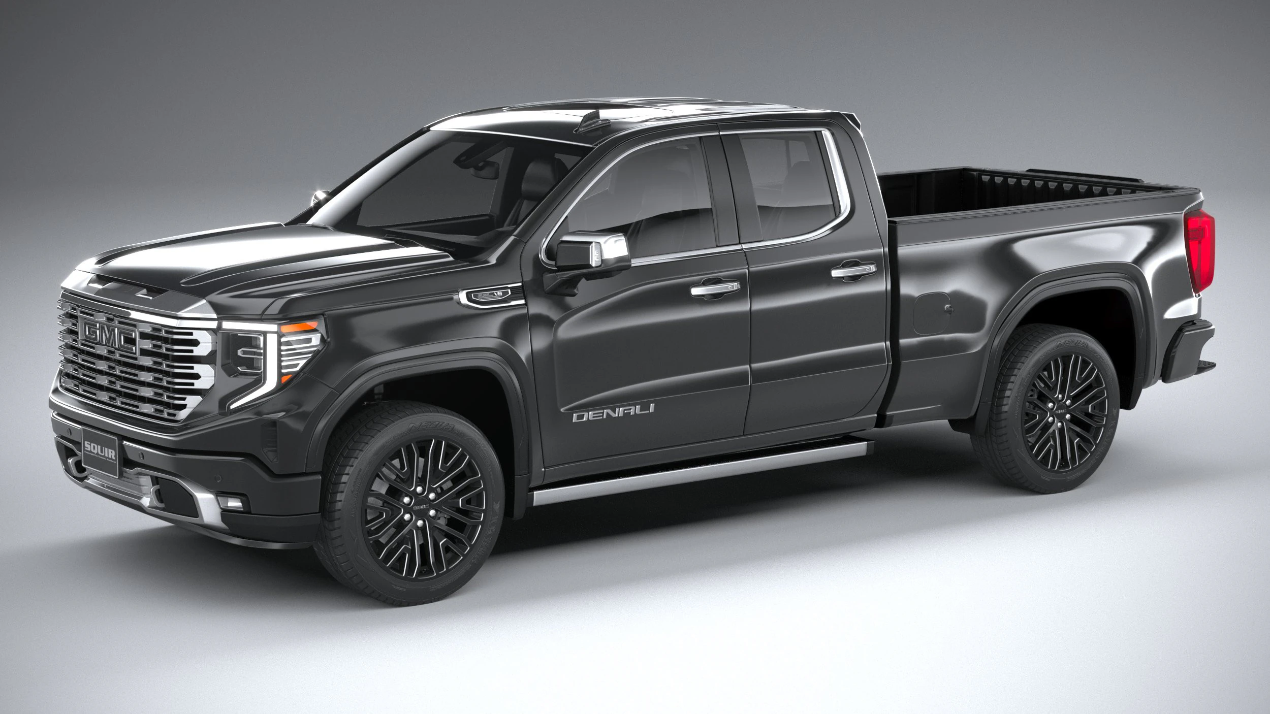 GMC Sierra Denali double cab 2022 3D Model .c4d .max .obj .3ds .fbx .stl .blend 