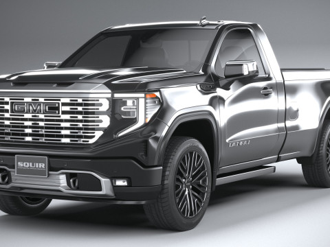 GMC Sierra Denali regular cab 2022 Modelo 3D