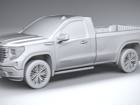 GMC Sierra Denali regular cab 2022 Modelo 3D