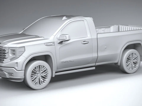 GMC Sierra Denali regular cab 2022 3D Model