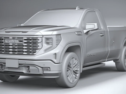 GMC Sierra Denali regular cab 2022 3D Model