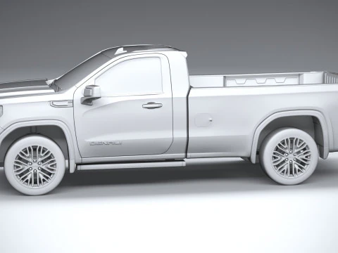 GMC Sierra Denali regular cab 2022 3D Model