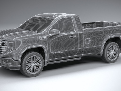 GMC Sierra Denali regular cab 2022 Modelo 3D