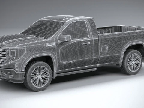 GMC Sierra Denali regular cab 2022 3D Model