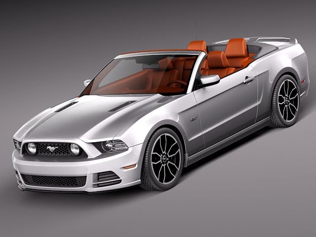 Mustang GT Convertible 2013 3D Model .c4d .max .obj .3ds .fbx .stl .blend