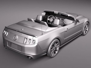 Mustang GT Convertible 2013 Modello 3D