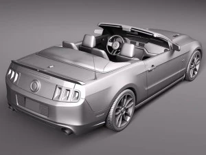 Mustang GT Convertible 2013 3D Model