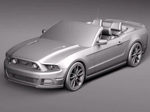 Mustang GT Convertible 2013 3D Model