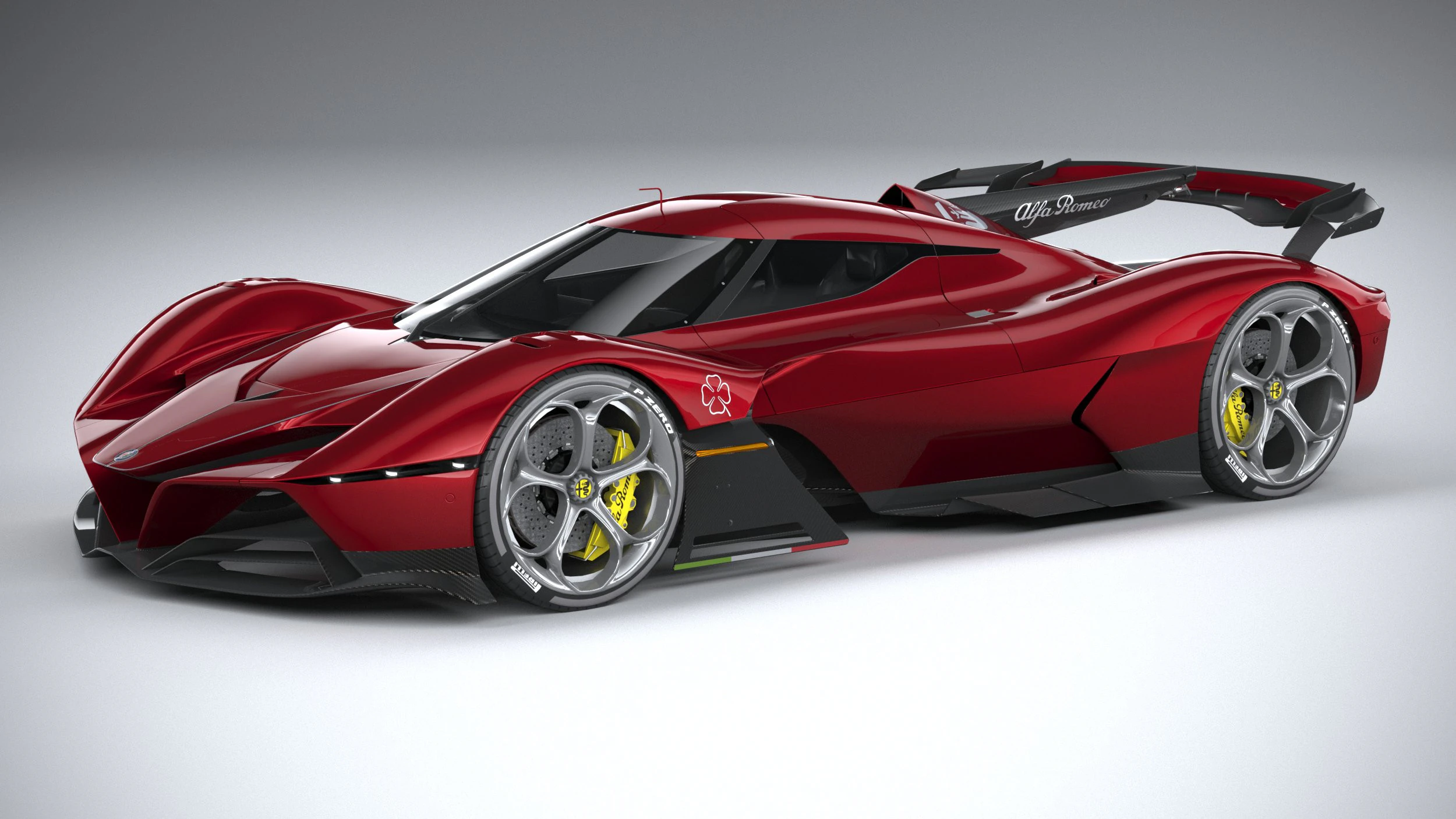 Alfa Romeo 8C-R Tazio 2020 LowPoly 3D Model .c4d .max .obj .3ds .fbx .stl .blend 