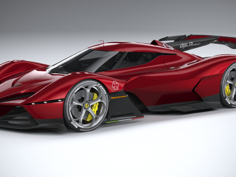 Alfa Romeo 8C-R Tazio 2020 LowPoly 3D Модель