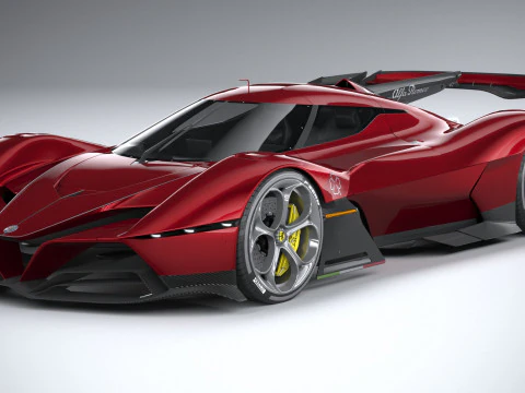 Alfa Romeo 8C-R Tazio 2020 LowPoly 3D Model