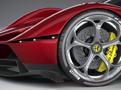 Alfa Romeo 8C-R Tazio 2020 LowPoly Modello 3D