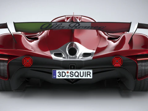 Alfa Romeo 8C-R Tazio 2020 LowPoly 3D Model
